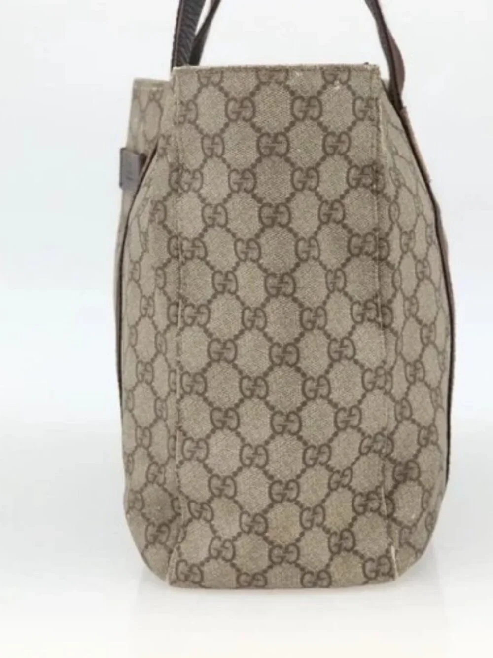 GUCCI GG Supreme Tote Bag PVC Beige 141624 Auth bs34230